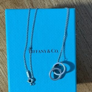 Authentic Tiffany & Co. Silver Double Rings necklace